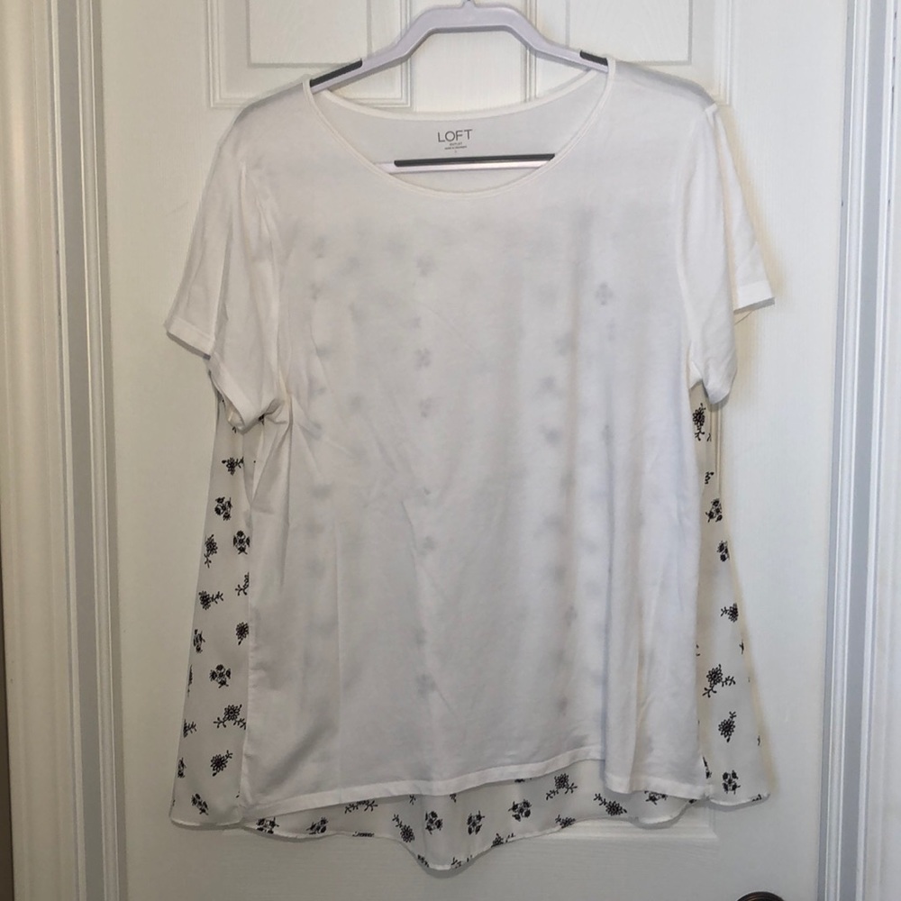 Loft size L short sleeve shirt with floral back